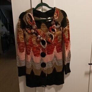 Sleeping On Snow -Anthropologie Multicolor Women Sweater-Wool & Acrylic Sz.Small